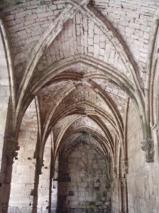 Ribbed vaulting of the refectory Great Hall of the Krak [DD, 2010]